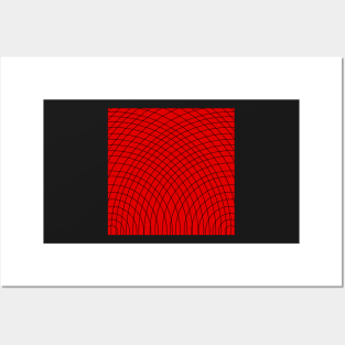 Red arched geometric pattern Posters and Art